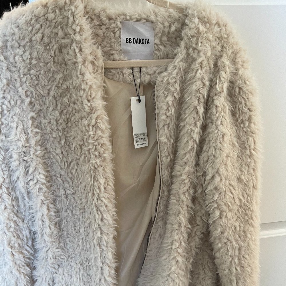 BB Dakota White Fur Jacket
